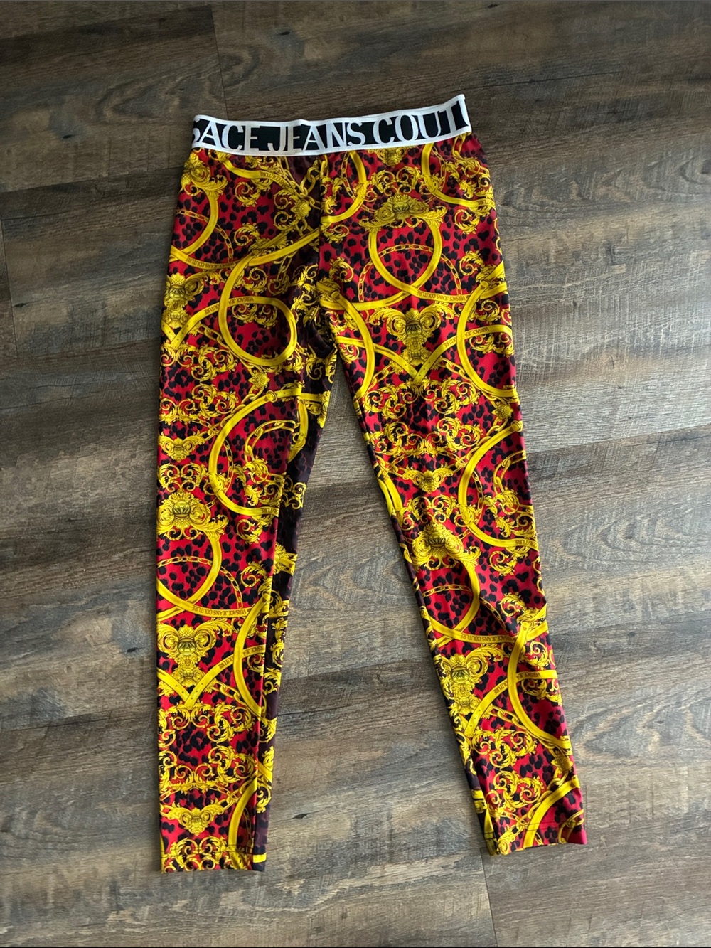 Couture Jeans Colorblocked Baroque Leggings - Yellow & Red
